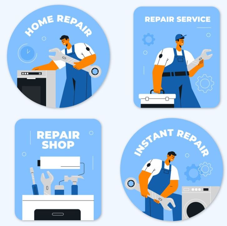Appliance repair technician illustration MG Service